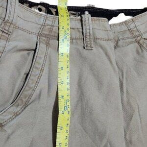 Arizona Jean Co. cargo shorts, size 38 waist, tan with great patina.